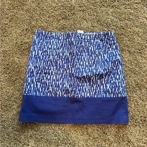 Michael Kors Size 4 Blue Pattern Skirt